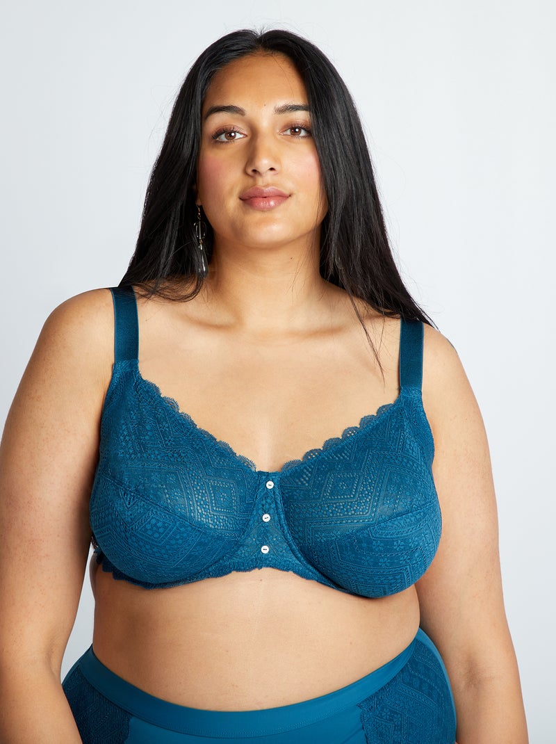 Soutien envolvente em renda Azul Escuro - Kiabi