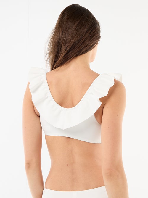 Soutien-gonete de banho com folhos em microfibra suave - Kiabi