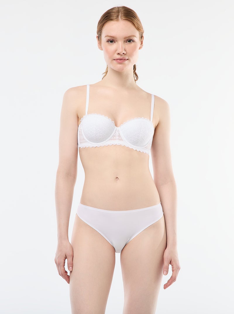 Soutien-gorge balconette em renda Branco - Kiabi