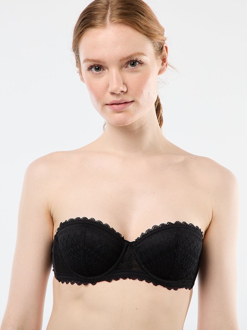 Soutien-gorge balconette em renda Preto - Kiabi