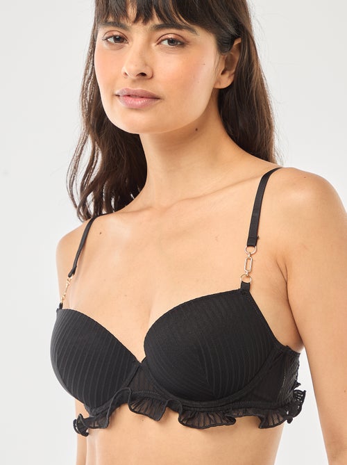 Soutien-gorge cai-cai em tule às riscas - Kiabi