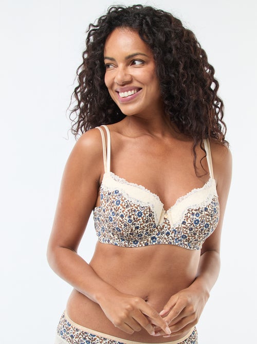 Soutien-gorge com aro e estampado - Kiabi