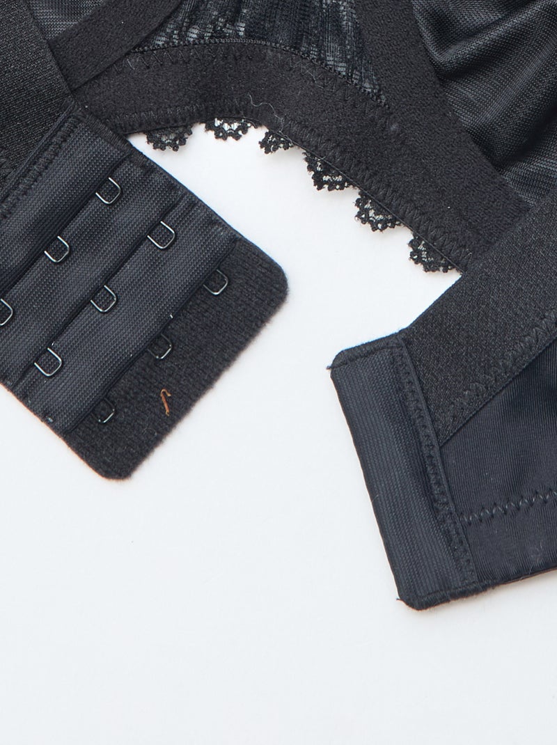 Soutien-gorge com aro em renda vazada Preto - Kiabi
