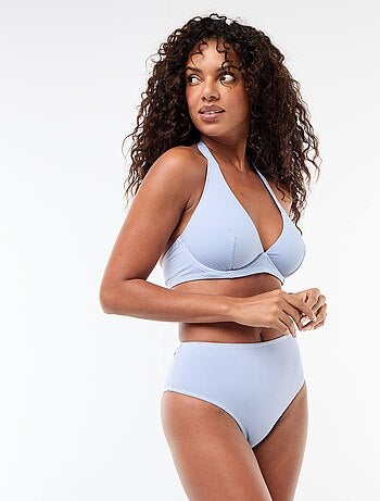 Soutien-gorge de banho com copas D&E estampado vichy