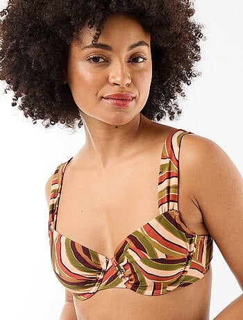 Soutien-gorge de banho em microfibra estampada