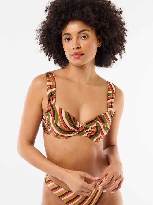 Soutien-gorge de banho em microfibra estampada - Kiabi
