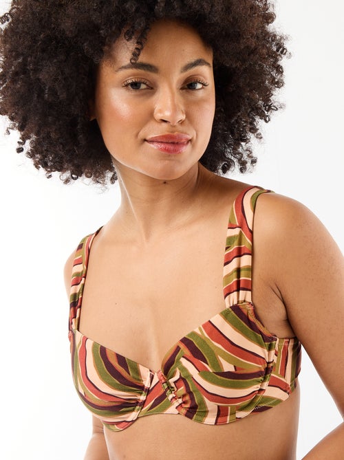 Soutien-gorge de banho em microfibra estampada - Kiabi