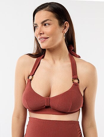 Soutien-gorge de banho maternidade com textura canelada
