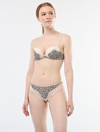 Soutien-gorge em microfibra estampado