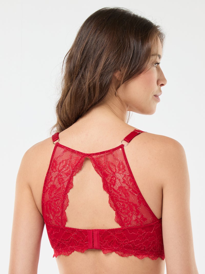 Soutien-gorge plunge com aro D&E Vermelho - Kiabi