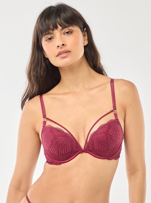 Soutien-gorge push up em renda folhagem - Kiabi