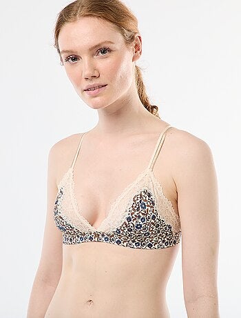 Soutien-gorge triângulo estampado sem aros