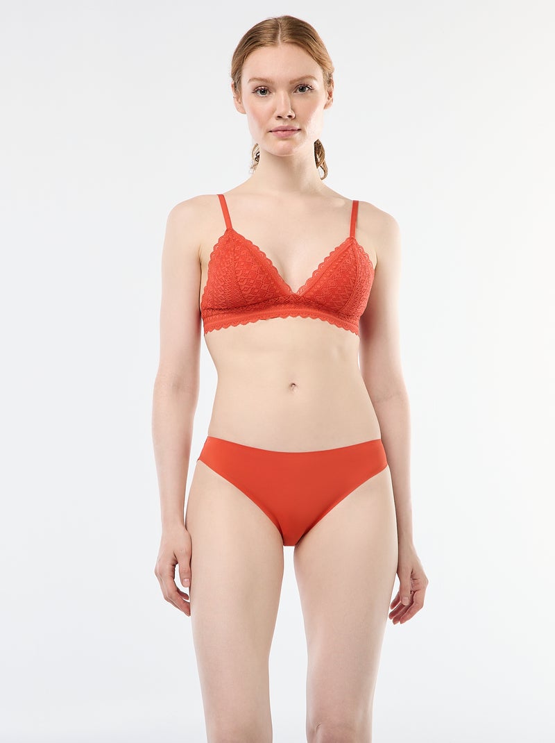 Soutien-gorje triângulo em renda Laranja - Kiabi