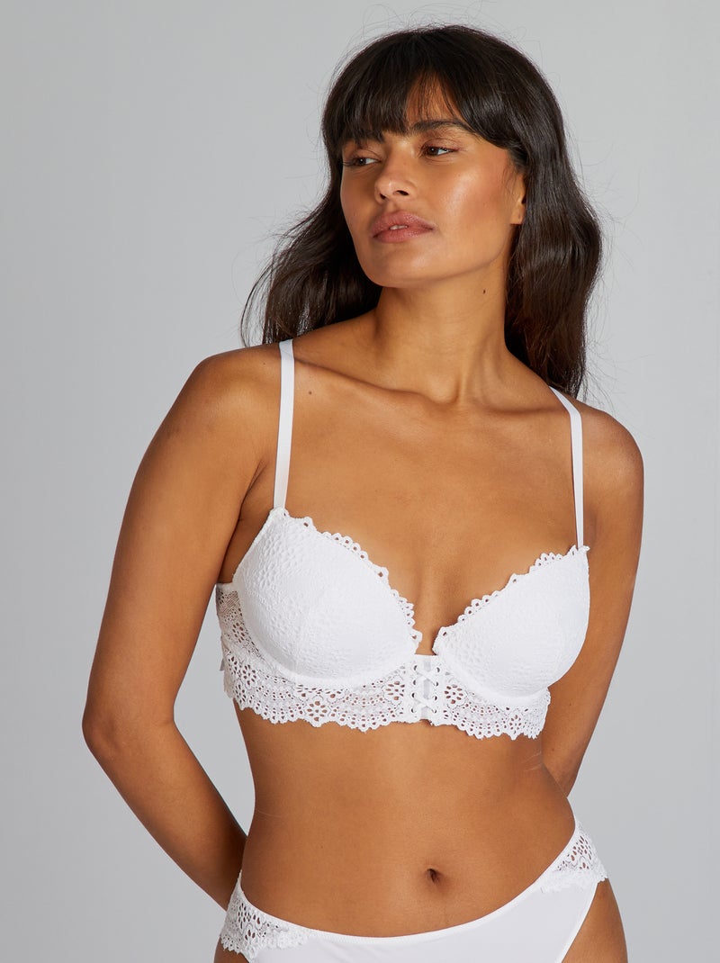 Soutien push-up com capas amovíveis Branco - Kiabi