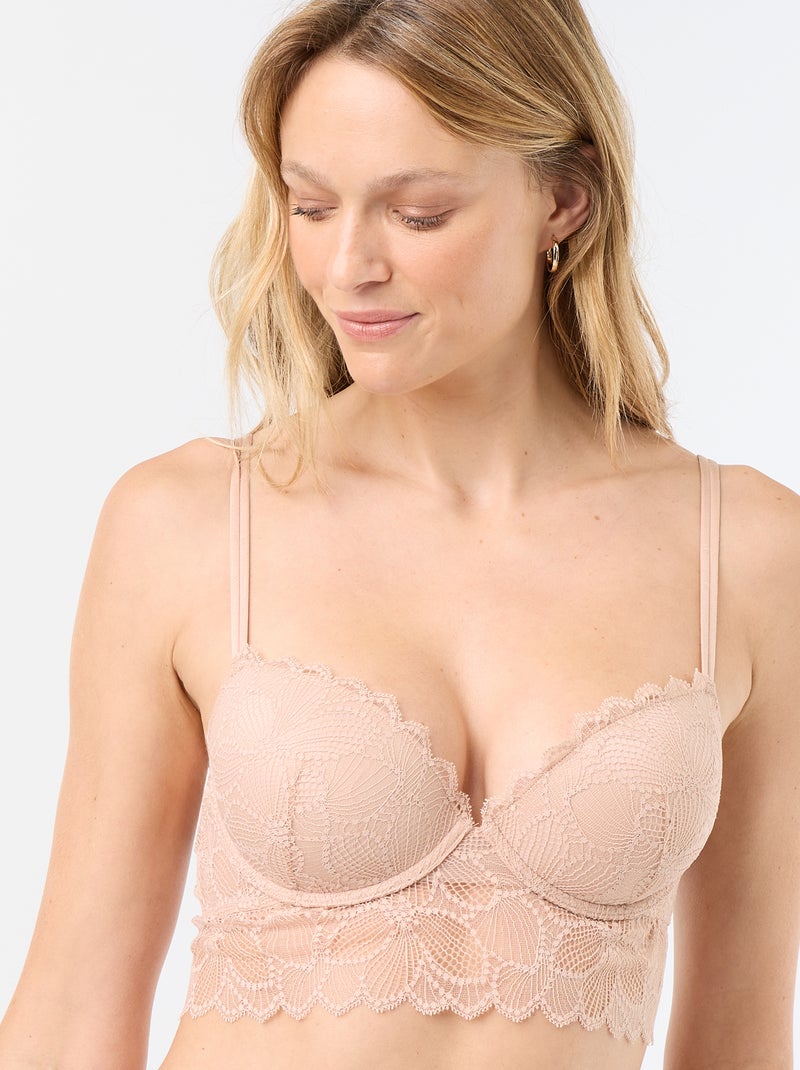 Soutien push-up de renda Rosa - Kiabi