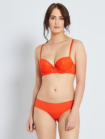 Soutien push-up em renda e microfibra - Kiabi