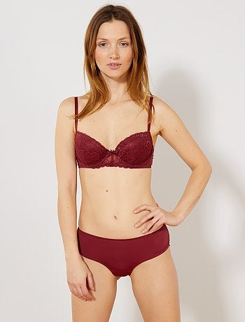 Soutien push-up em renda e microfibra - Kiabi