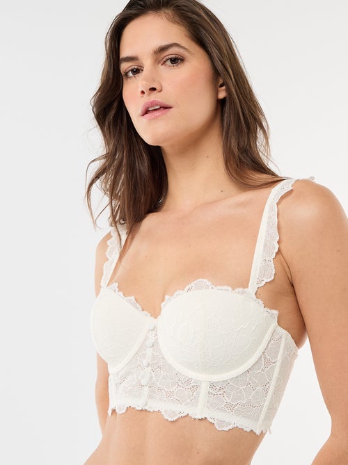 Soutien-soutien bustier em renda acetinada - Kiabi