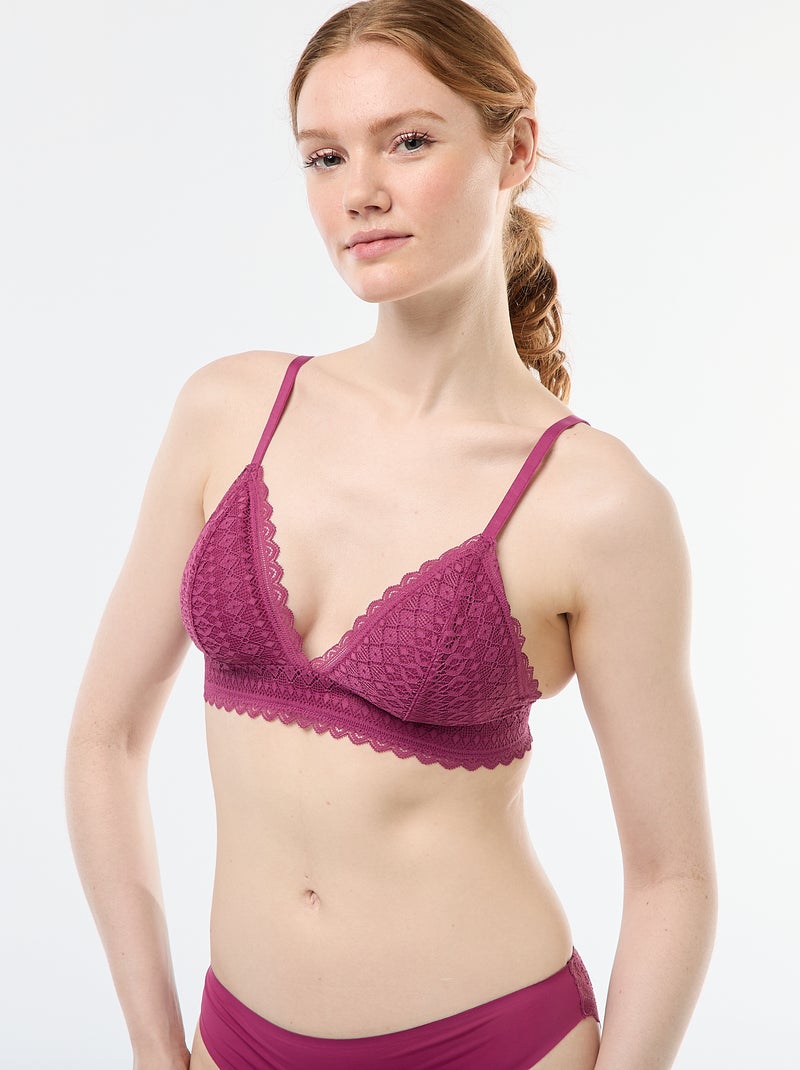 Soutien-soutien triângulo em renda Rosa - Kiabi