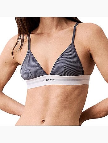 Soutien Triângulo Calvin Klein Jeans Sem Acolchoado Azul/Cinzento para Mulher