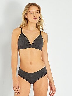 Soutien triângulo em algodão com almofadas amovíveis - Kiabi