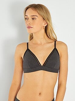 Soutien triângulo em algodão com almofadas amovíveis - Kiabi