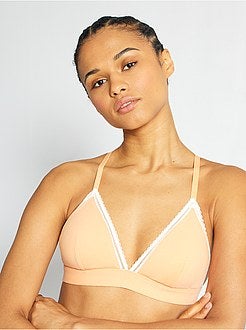 Soutien triângulo em algodão com almofadas amovíveis - Kiabi