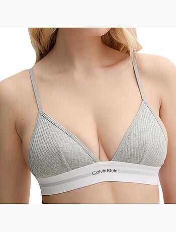 Soutien Triângulo Sem Acolchoado Calvin Klein Jeans Cinzento para Mulher