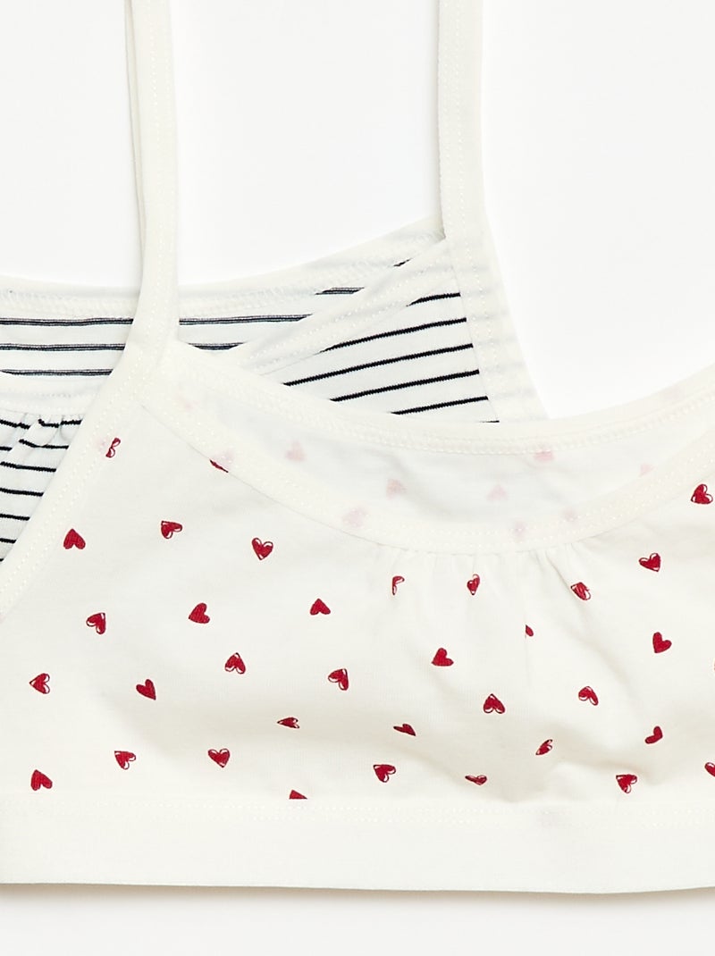 Soutiens de alças finas em jersey - Lote de 2 Branco - Kiabi