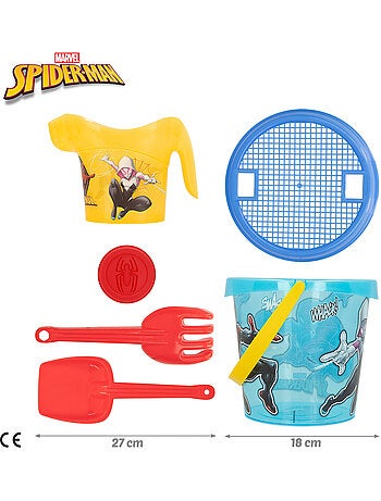 Spider-man conjunto de balde de praia com acessórios toalha e saco