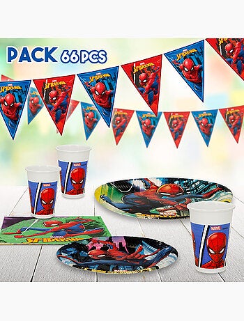Spider-man conjunto para crianças loiça de mesa e decoração descartável 66 peças