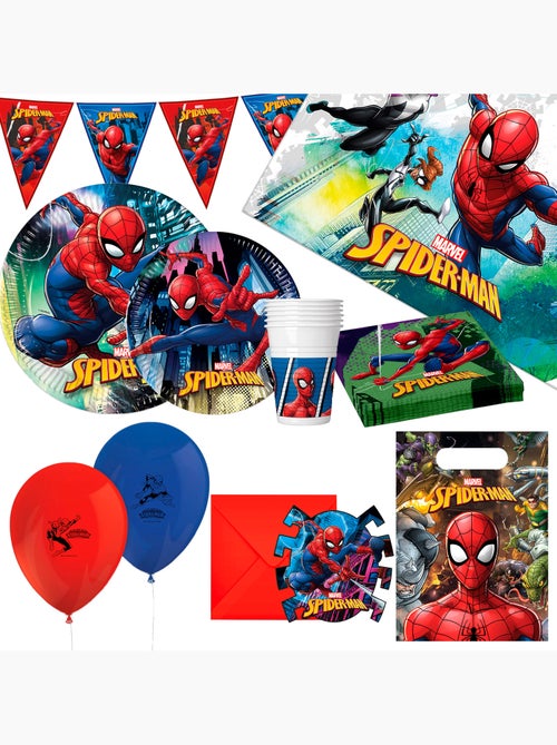 Spider-man conjunto para crianças loiça de mesa e decoração descartável 66 peças - Kiabi