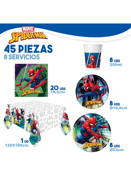 Spider-man conjunto para crianças loiça de mesa e decoração descartável 66 peças - Kiabi