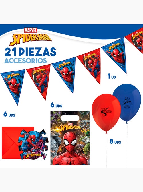 Spider-man conjunto para crianças loiça de mesa e decoração descartável 66 peças - Kiabi
