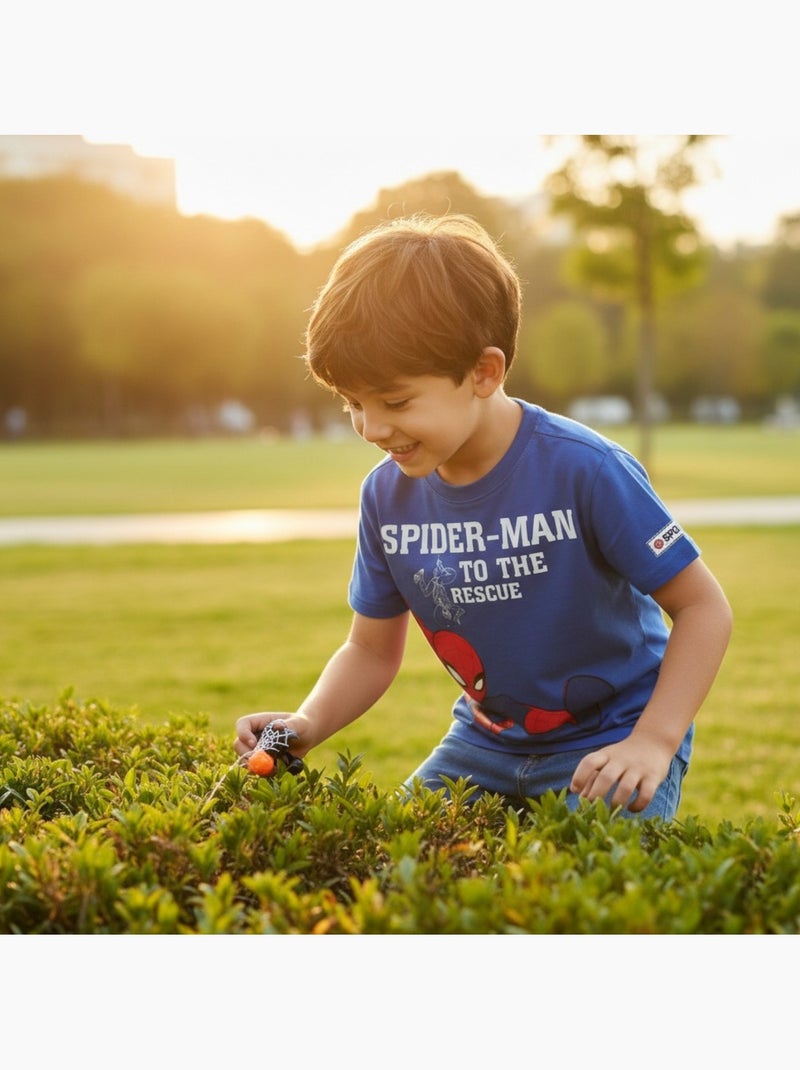 Spiderman - T-shirt manga curta  menino Azul-marinho - Kiabi