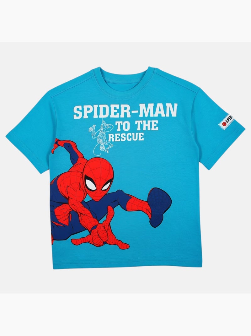 Spiderman - T-shirt manga curta  menino Azul - Kiabi