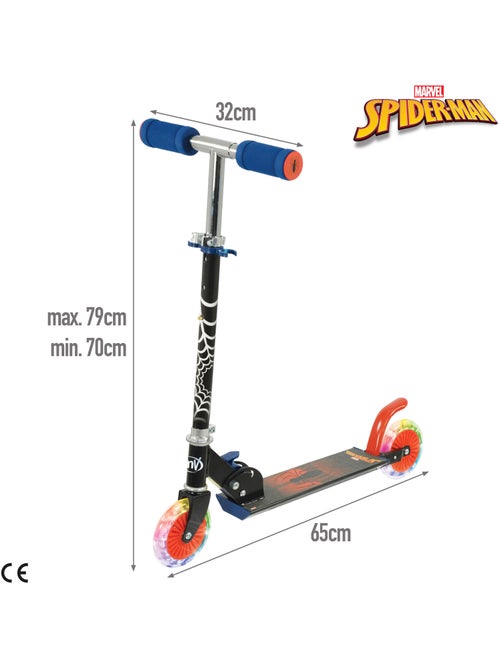 Spiderman patinete dobrável com 2 rodas e luzes. - Kiabi