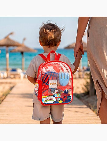 Spidey conjunto de praia com balde accesórios mochila e poncho