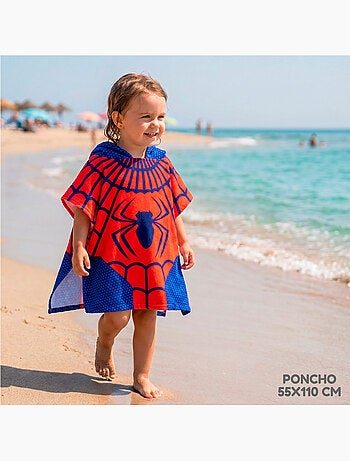 Spidey conjunto de praia com balde accesórios mochila e poncho