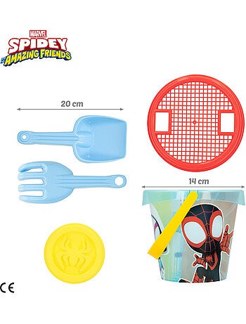 Spidey conjunto de praia com balde accesórios mochila e poncho