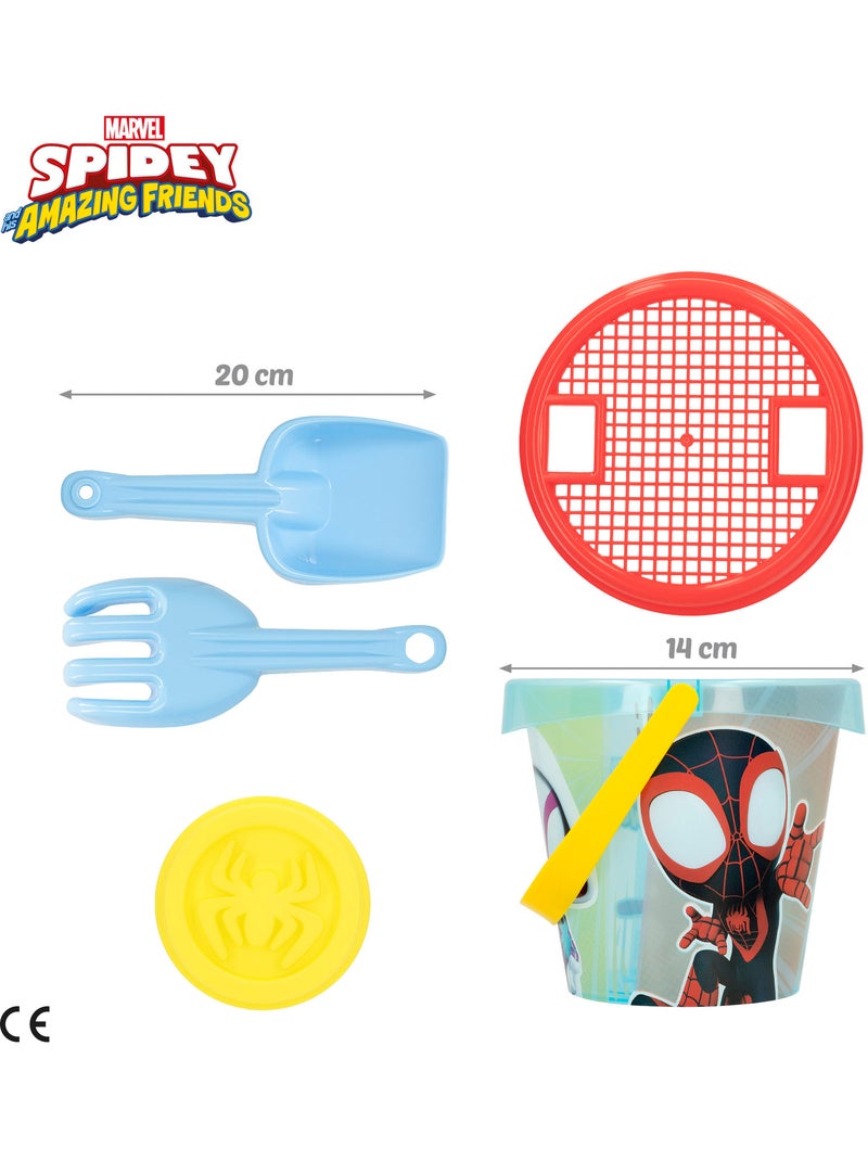 Spidey conjunto de praia com balde accesórios mochila e poncho N/D - Kiabi