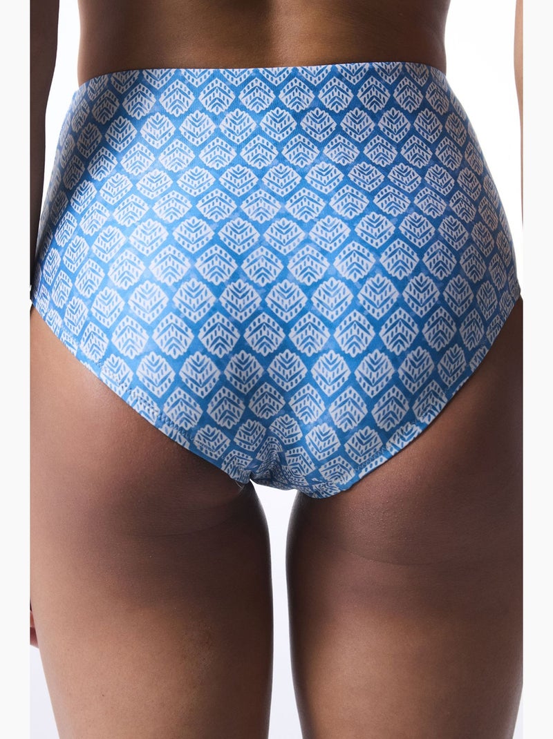 Spring parte de baixo de biquíni cintura alta penti Azul Branco - Kiabi