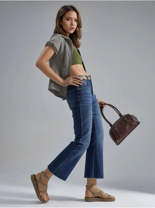 Squalo jeans bootcut flare de cintura subida hiccup - Kiabi Squalo jeans bootcut flare de cintura subida hiccup - Kiabi