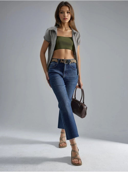 Squalo jeans bootcut flare de cintura subida hiccup - Kiabi Squalo jeans bootcut flare de cintura subida hiccup - Kiabi