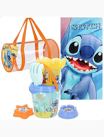 Stitch conjunto de balde de praia com toalha e acessórios de bolsa