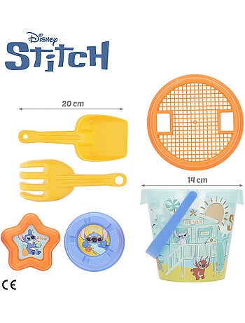 Stitch conjunto de praia com mochila e poncho.