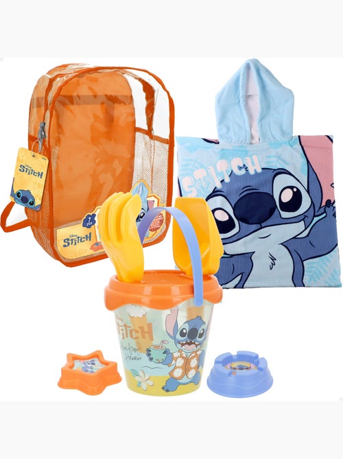 Stitch conjunto de praia com mochila e poncho. - Kiabi Stitch conjunto de praia com mochila e poncho. - Kiabi