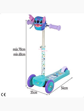 Stitch trotinete de 3 rodas para crianças com bolso frontal