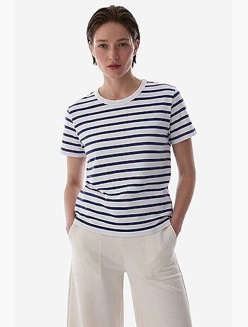 Stripe premium t-shirt às riscas de manga curta penti