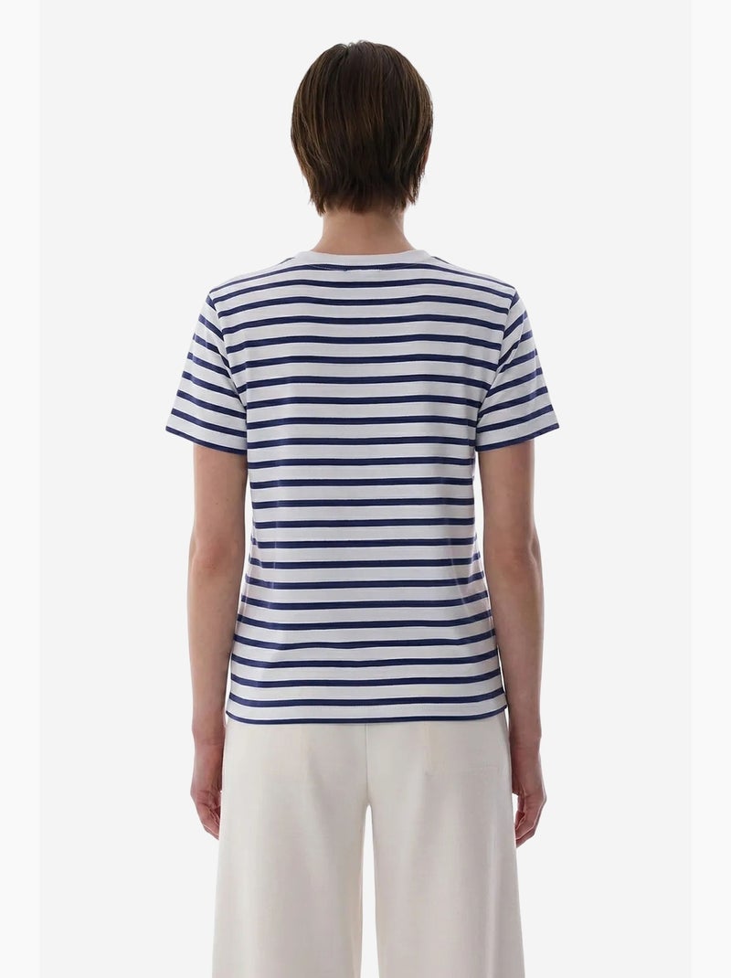 Stripe premium t-shirt às riscas de manga curta penti Multicolorido - Kiabi